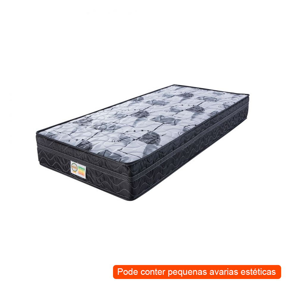 [OUTLET] Colchão Solteiro Imperial Molas Verticóil (23x88x188) Preto e Cinza