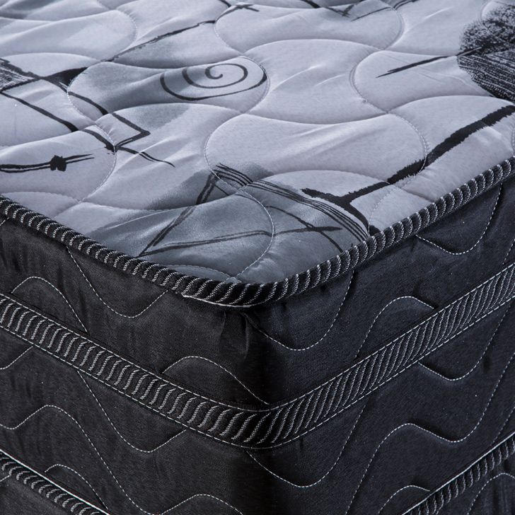 [OUTLET] Colchão Solteiro Imperial Molas Verticóil (23x88x188) Preto e Cinza