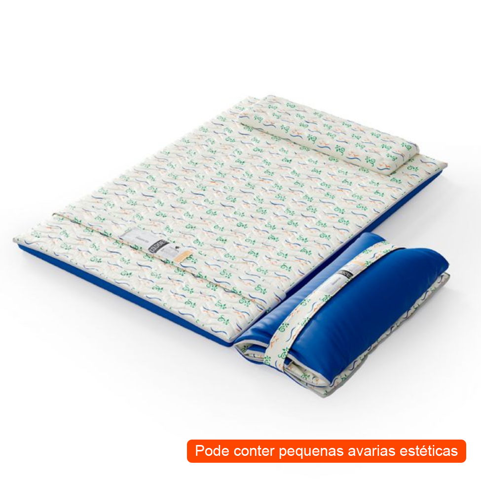 [OUTLET] Colchonete Araguaya (5x128x186) Azul e Bege
