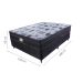 Cama Box Casal Imperial com Colchão Mola Verticoil (138x188) Preta e Cinza