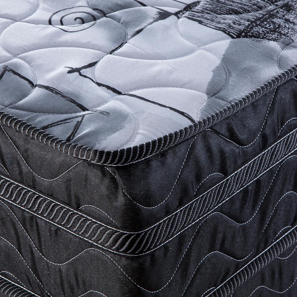 Cama Box Casal Imperial com Colchão Mola Verticoil (138x188) Preta e Cinza
