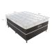 Cama Box Casal Pegasus com Colchão Casal Molas Ensacadas Cinza e Branca