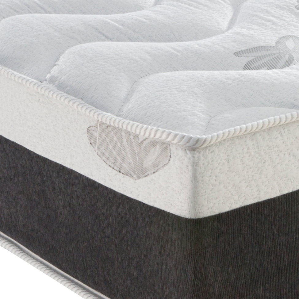 Cama Box Casal Pegasus com Colchão Casal Molas Ensacadas Cinza e Branca