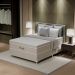 Cama Box Casal Royale com Colchão Casal Molas Ensacadas Bege e Branca