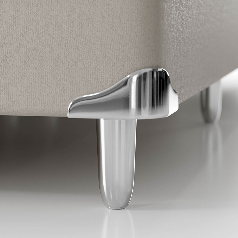 Cama Box Casal Royale com Colchão Casal Molas Ensacadas Bege e Branca