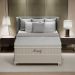 Cama Box Casal Royale com Colchão Casal Molas Ensacadas Bege e Branca