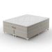 Cama Box King Royale com Colchão King Molas Ensacadas Bege e Branca