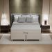 Cama Box King Royale com Colchão King Molas Ensacadas Bege e Branca