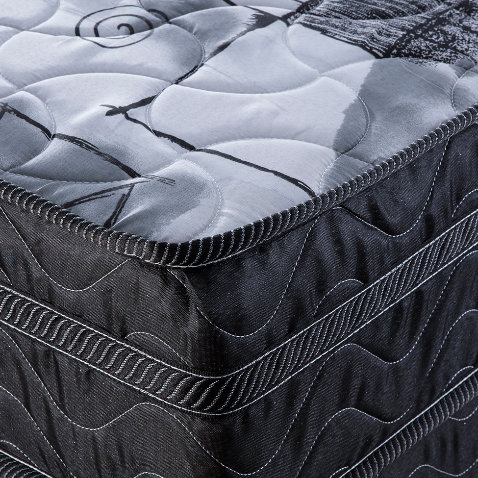 Cama Box Queen Imperial com Colchão Mola Verticoil (158x198) Preta e Cinza
