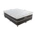 Cama Box Queen Pegasus com Colchão Queen Molas Ensacadas Cinza e Branca