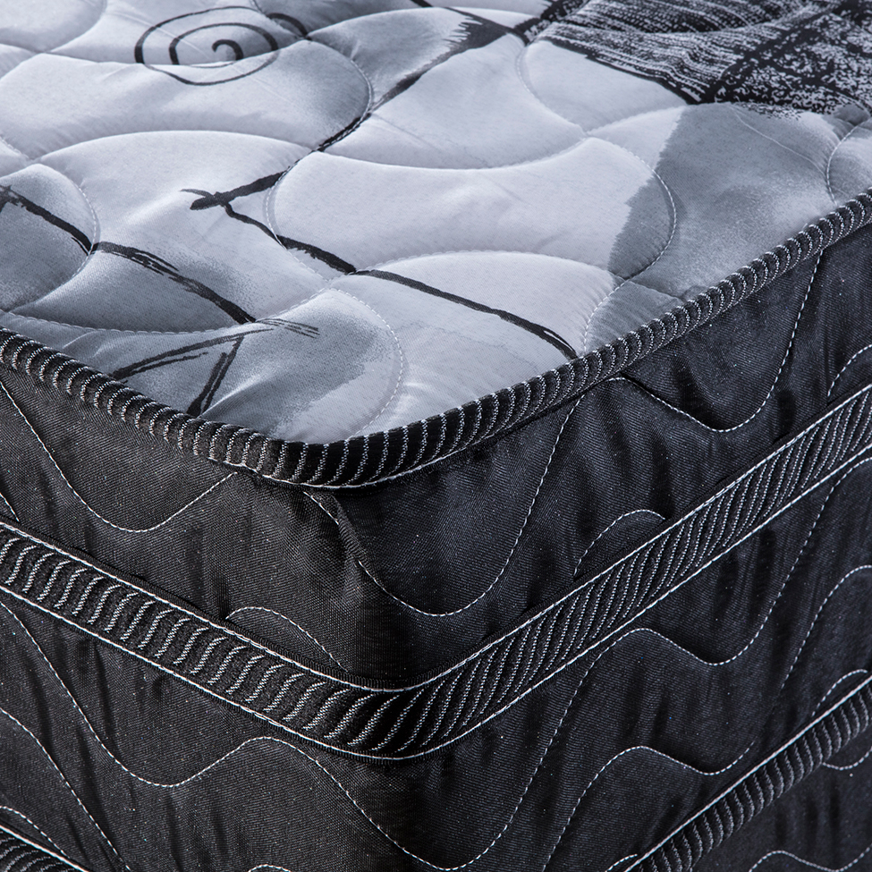 Cama Box Solteiro Imperial com Colchão Mola Verticoil (108x198) Preta e Cinza