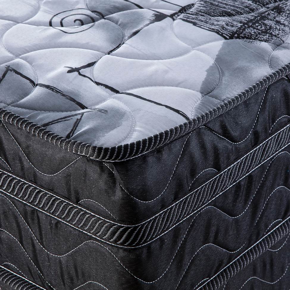 Cama Box Solteiro Imperial com Colchão Mola Verticoil (88x188) Preta e Cinza