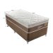 Cama Box Solteiro Orion I com Colchão Solteiro Molas Ensacadas Marrom e Bege