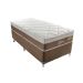 Cama Box Solteiro Orion II com Colchão Solteiro Molas Ensacadas Marrom e Bege