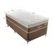Cama Box Solteiro Orion II com Colchão Solteiro Molas Ensacadas Marrom e Bege