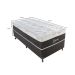 Cama Box Solteiro Pegasus com Colchão Solteiro Molas Ensacadas Cinza e Branca