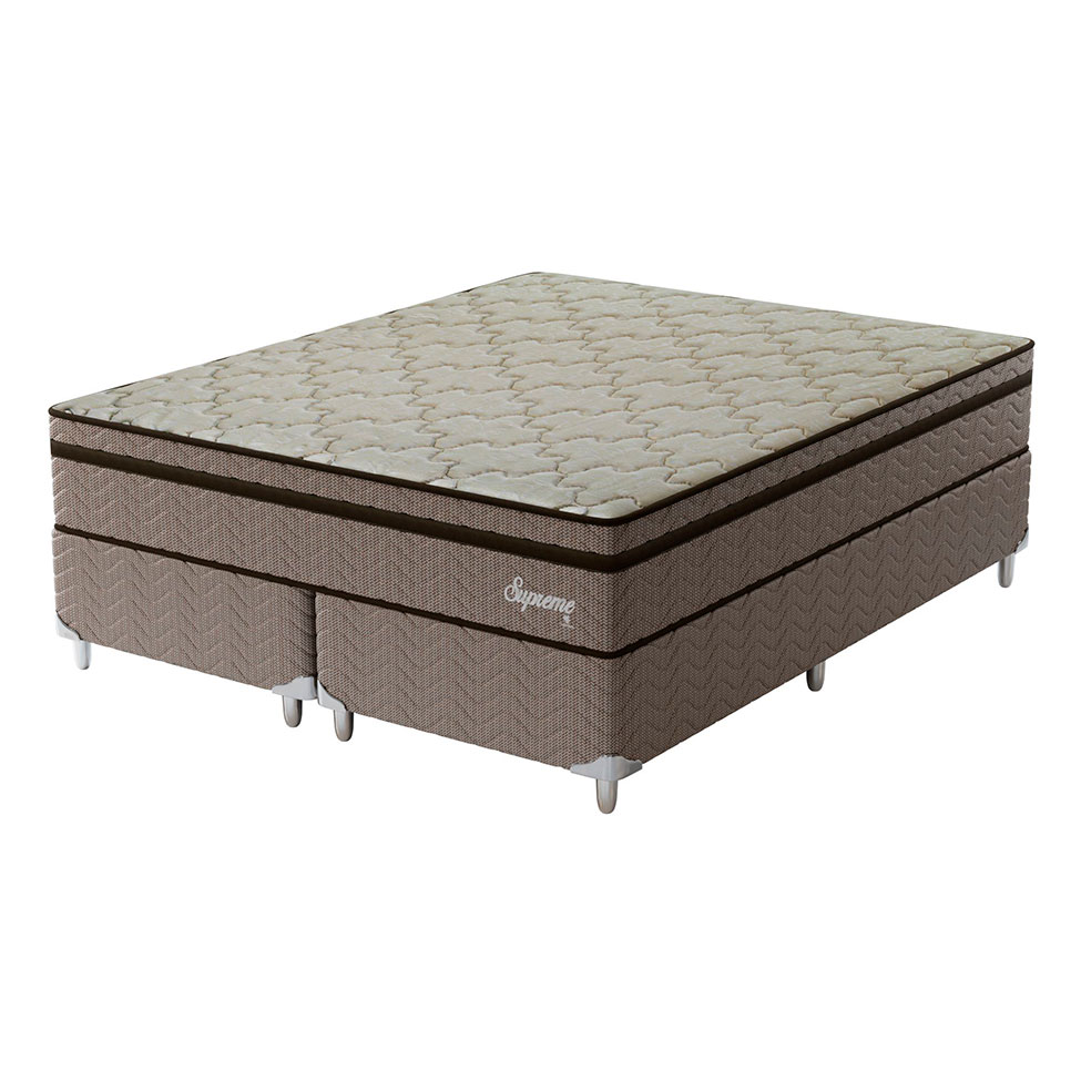 Cama Box com Colchão King Supreme Mola Ensacada (72x193x203) Dourado