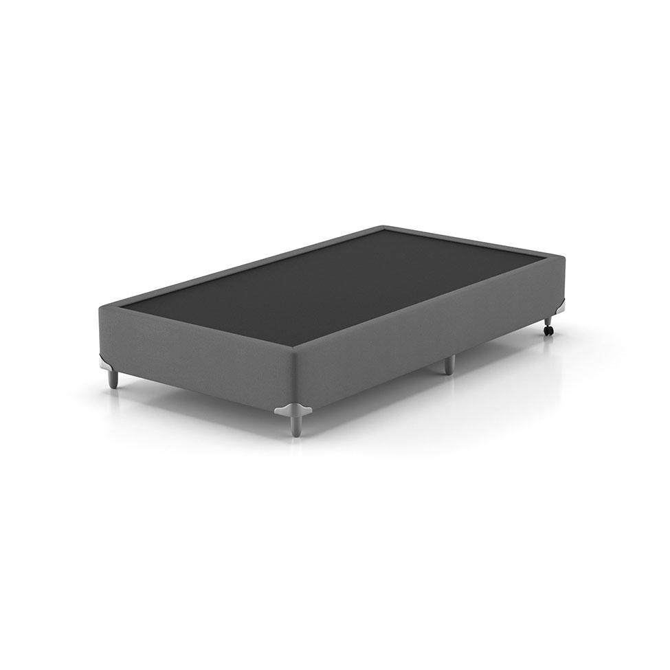 Cama Box com Colchão Solteiro Classic com Espuma D40 (62x108x198) Cinza