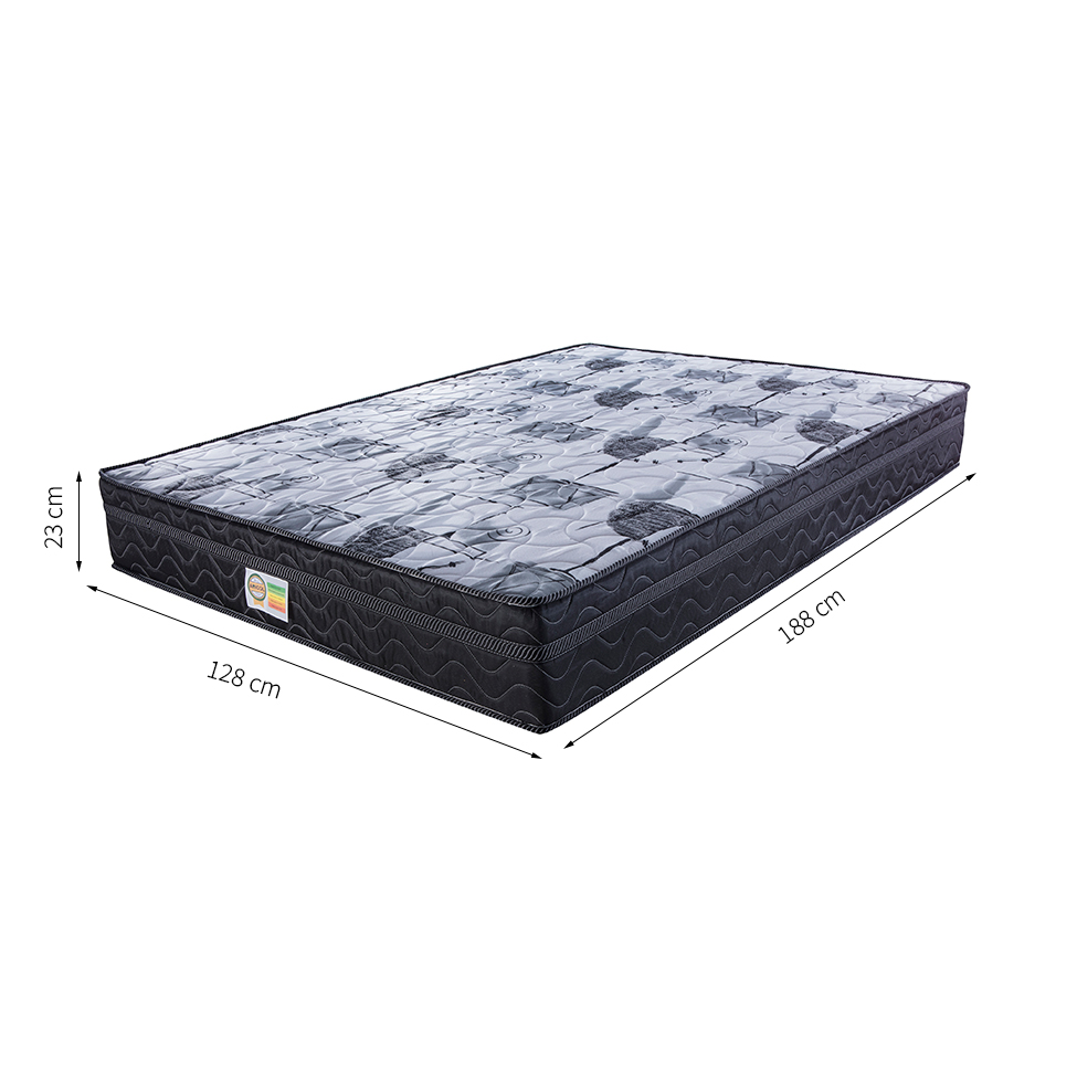 Colchão Casal Imperial Molas Verticóil (23x128x188) Preto e Cinza