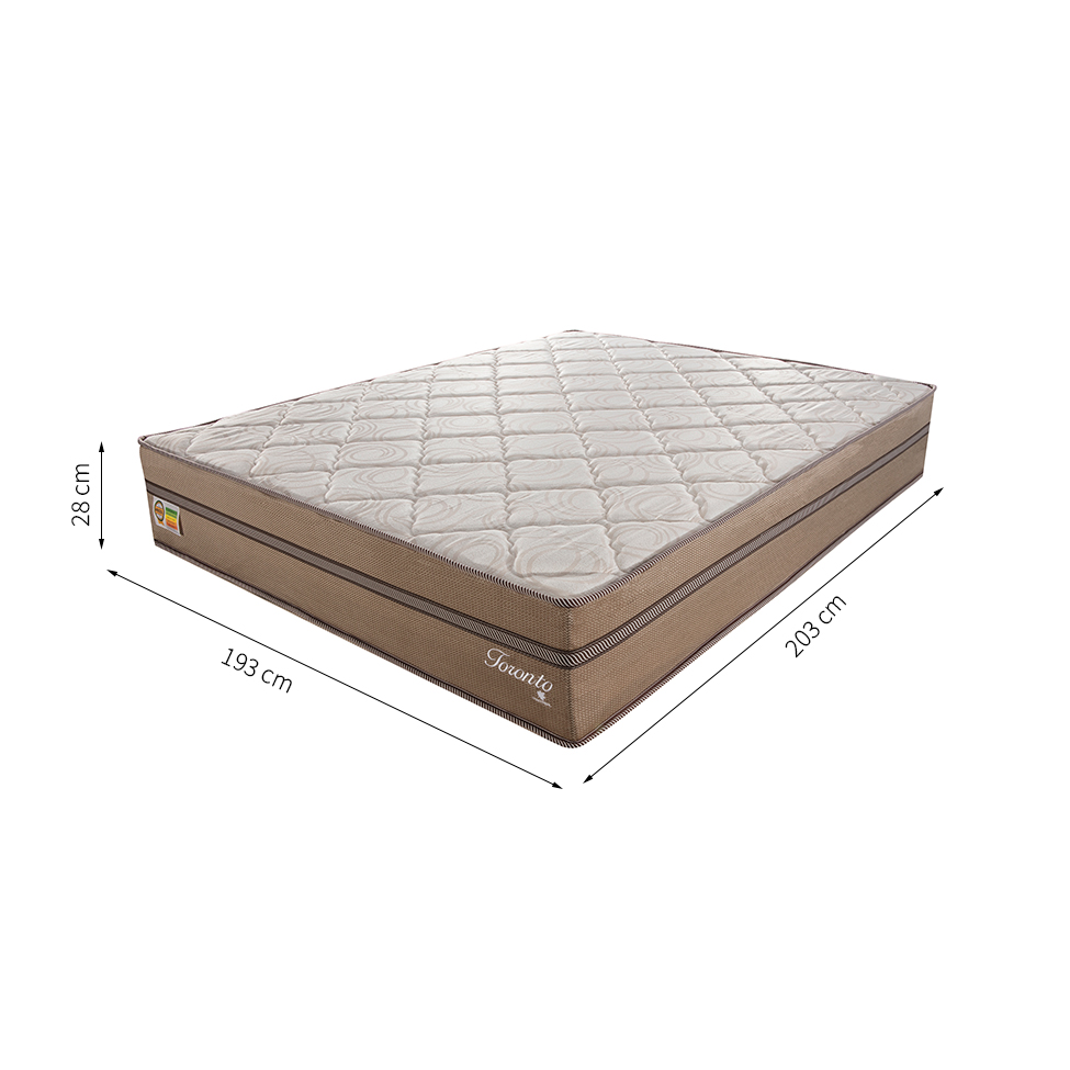 Colchão King Toronto Molas Ensacadas (28x193x203) Creme e Marrom
