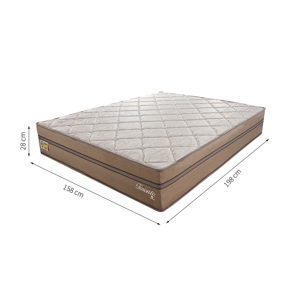 Colchão Queen Toronto Molas Ensacadas (28x158x198) Creme e Marrom