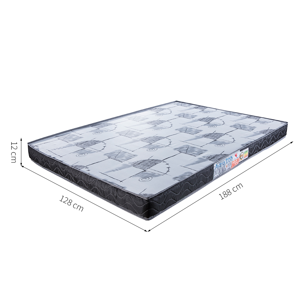 Colchão Viúva de Espuma D20 Astra (12x128x188) Preto e Cinza