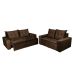 Conjunto de Sofá 2 e 3 Lugares Retrátil Paraty Suede Chocolate