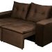 Conjunto de Sofá 2 e 3 Lugares Retrátil Paraty Suede Chocolate
