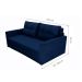Sofá-Cama Casal 3 Lugares Trancoso Suede Azul