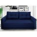 Sofá-Cama Casal 3 Lugares Trancoso Suede Azul