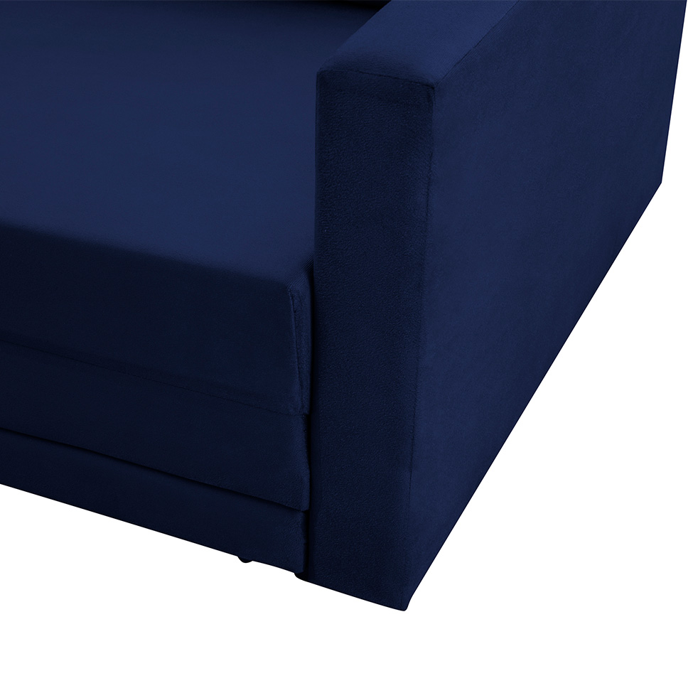 Sofá-Cama Casal 3 Lugares Trancoso Suede Azul