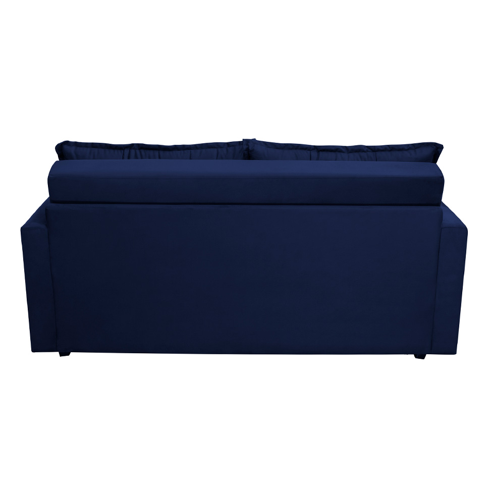 Sofá-Cama Casal 3 Lugares Trancoso Suede Azul