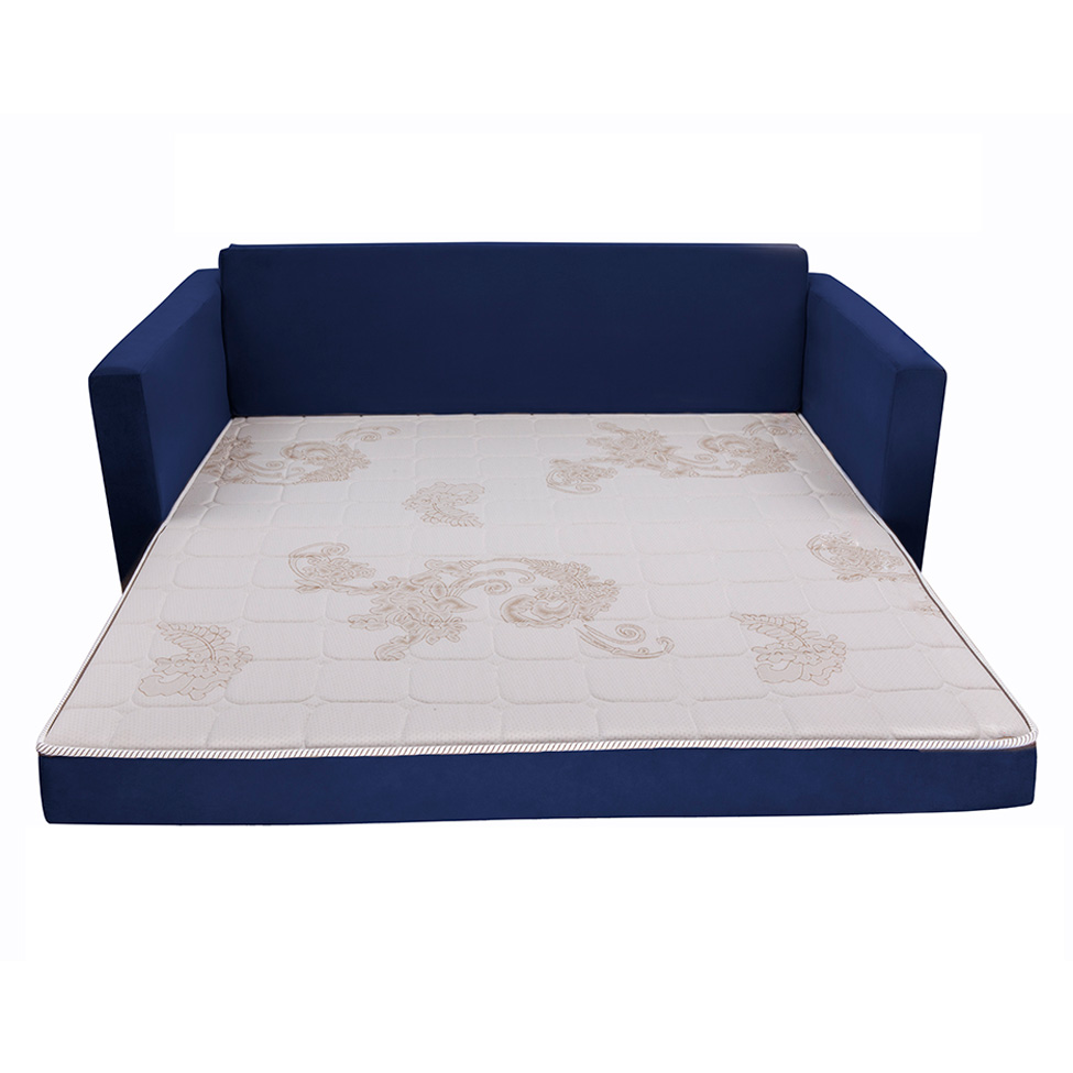 Sofá-Cama Casal 3 Lugares Trancoso Suede Azul