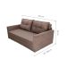Sofá-Cama Casal 3 Lugares Trancoso Suede Liso Tabaco