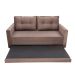 Sofá-Cama Casal 3 Lugares Trancoso Suede Liso Tabaco