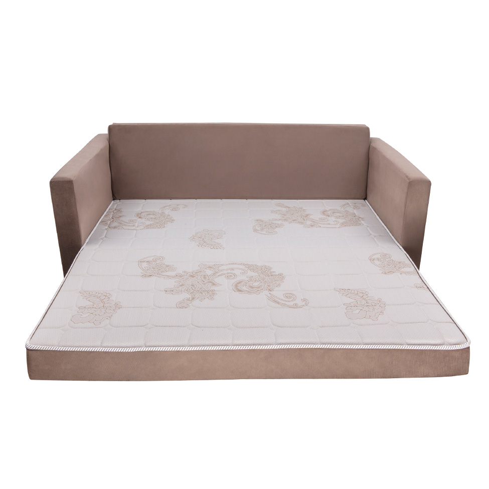 Sofá-Cama Casal 3 Lugares Trancoso Suede Liso Tabaco
