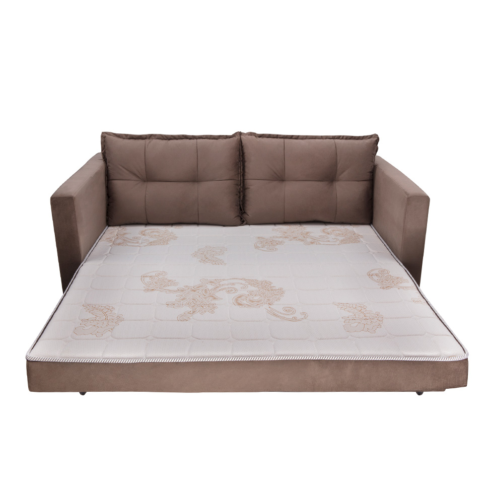 Sofá-Cama Casal 3 Lugares Trancoso Suede Liso Tabaco