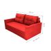 Sofá-Cama Casal 3 Lugares Trancoso Suede Liso Vermelho