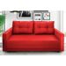 Sofá-Cama Casal 3 Lugares Trancoso Suede Liso Vermelho