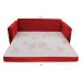 Sofá-Cama Casal 3 Lugares Trancoso Suede Liso Vermelho