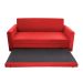Sofá-Cama Casal 3 Lugares Trancoso Suede Liso Vermelho