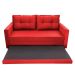 Sofá-Cama Casal 3 Lugares Trancoso Suede Liso Vermelho