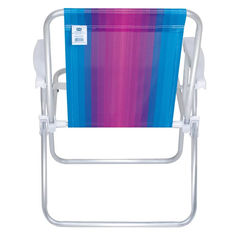 Cadeira de Praia Alta Alumínio - Mor Azul e Rosa