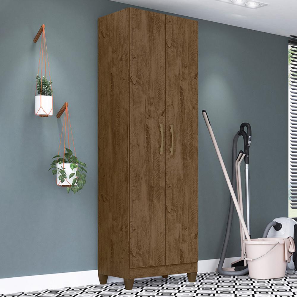 Armário Multiuso New Íris 2 Portas Castanho Wood - Moval