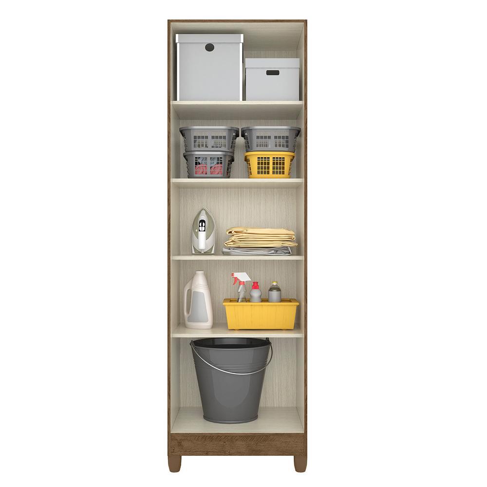 Armário Multiuso New Íris 2 Portas Castanho Wood - Moval