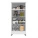 Armario Multiuso 1 Porta Com Rodizio 102X49 cm Lirio Branco Moval