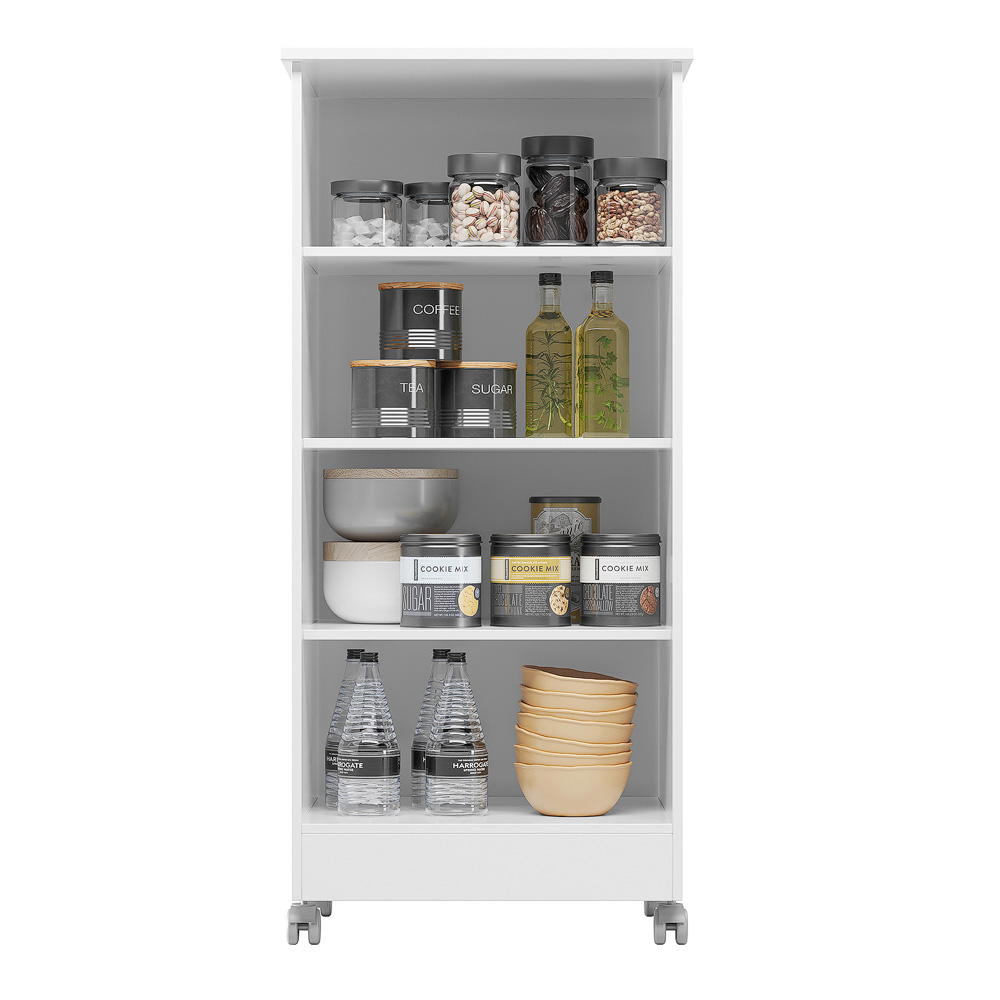 Armario Multiuso 1 Porta Com Rodizio 102X49 cm Lirio Branco Moval
