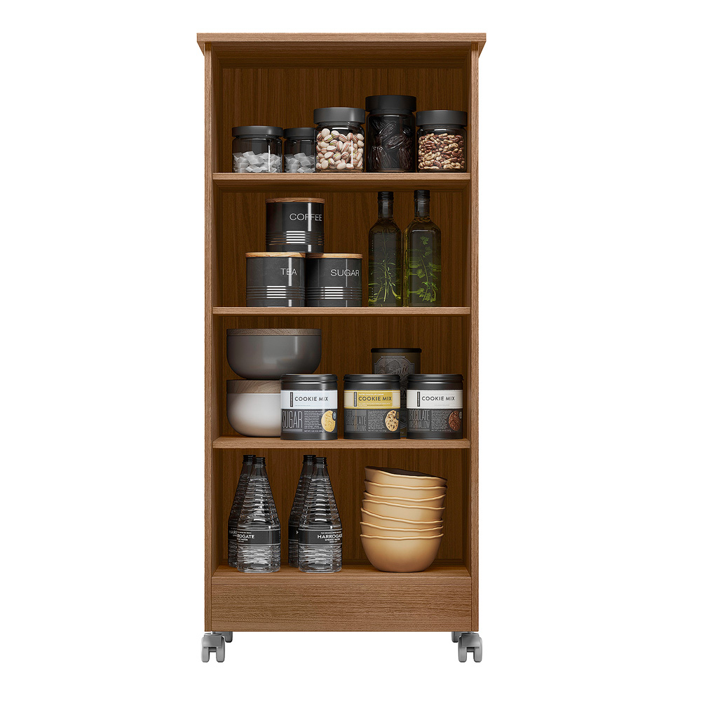 Armario Multiuso 1 Porta Com Rodizio 102X49 cm Lirio Naturale Moval