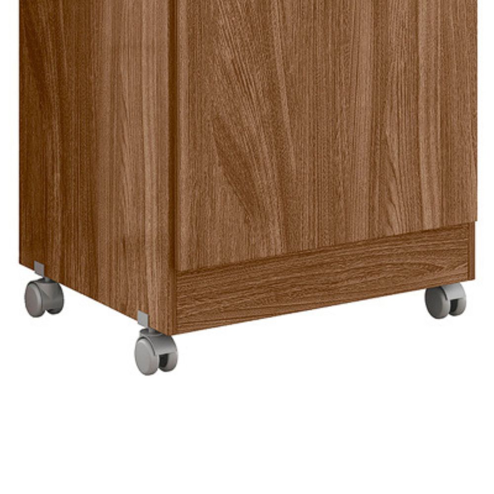 Armario Multiuso 1 Porta Com Rodizio 102X49 cm Lirio Naturale Moval