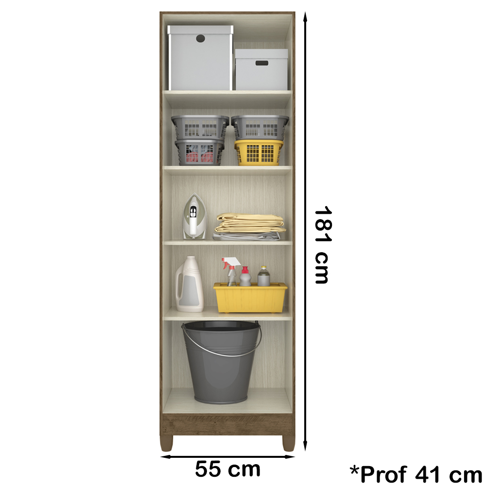 Armario Multiuso 2 Portas 9023 Castanho Wood Moval